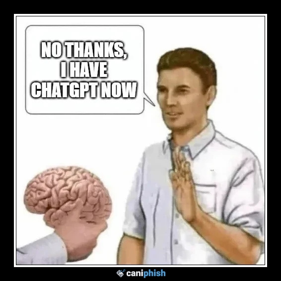 A man refusing a real brain because he has ChatGPT
